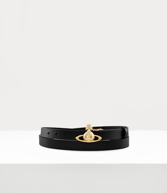 Vivienne Westwood Small Orb Buckle Belt in BLACK